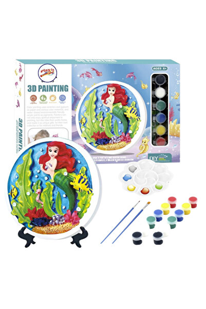 MAKSIK Set de pictura ceramica 3D, ProNice, model sirena, 12 culori, 37,5x5x2...
