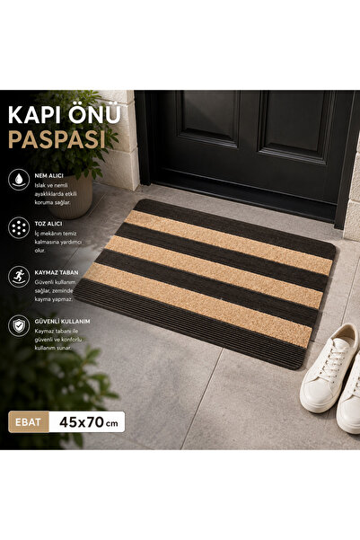 Evoris Delta CC003A Bej Kaymaz Taban Nem Alıcı Toz Alıcı Kapı Önü Paspası Uv ...