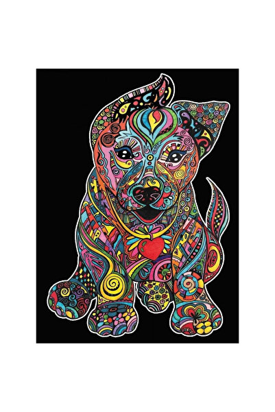 OEM Set pictura si desen Stepp, catelus, 47x35 cm, multicolor, 12 markere