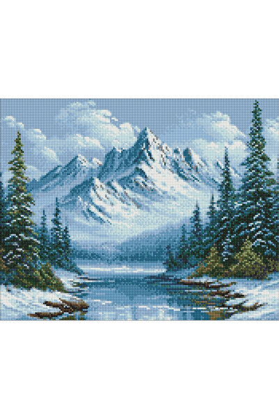 ideyka Mozaic diamant Mrozny, tematică Pădure în respirație, 40x50 cm