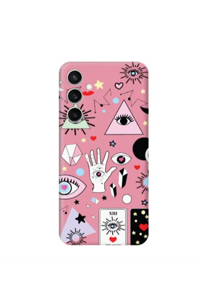 Other Samsung S24 FE Pyramid eyes Pink Colored Silicone TPU Θήκη