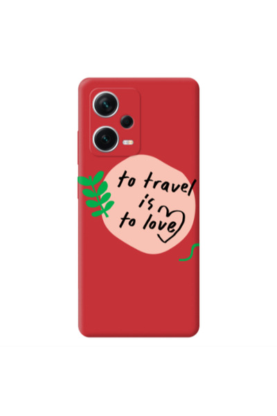 Other Xiaomi Poco X5 To Travel is to Love Red Colored Silicone TPU Θήκη
