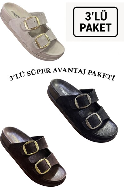 AlbiShoes 3-Pack Super Advantage Package Women's Adjustable Double Buckle Sue...