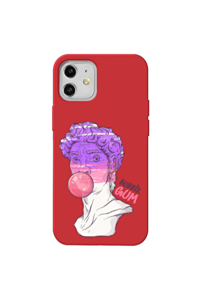 Other Apple iPhone 12 Pin Bubble Red Colored Silicone TPU Θήκη