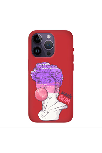 Other Apple iPhone 14 Pro Pin Bubble Red Colored Silicone TPU Θήκη