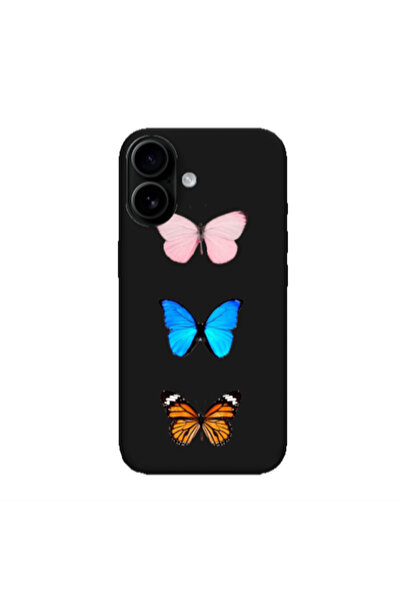 Other Apple Iphone 16 plus Triple Butterfly Black Colored Silicone TPU Θήκη