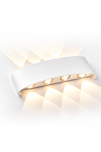 NEXTLY Aplica LED de perete de 8W, lumină sus/jos, alb cald 3000K, IP65, alum...