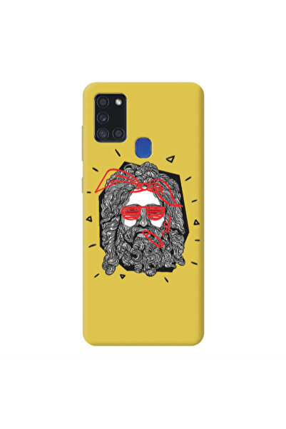 Other Samsung A21S Cool glasses Yellow Colored Silicone TPU Θήκη