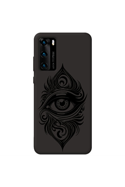 Other Huawei P40 Eye patterned drawing Black Colored Silicone TPU Θήκη