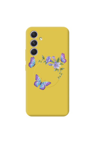 Other Samsung A56 Butterfly on the ring Yellow Colored Silicone TPU Θήκη