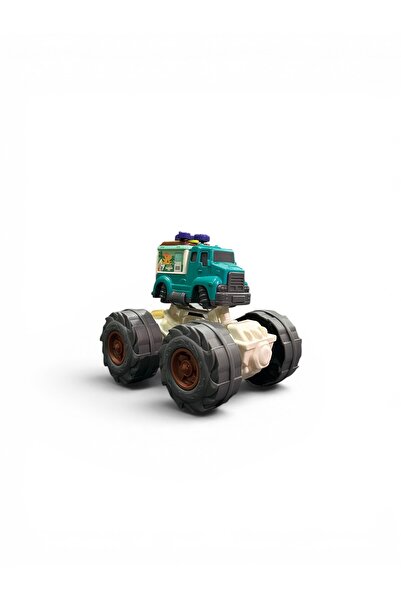 JRK Dev Tekerlekli Yeşil Monster Truck Oyuncak Kamyon - Dev Tekerlekli Mini K...