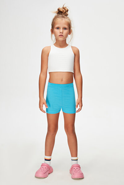 LOVETTI Ocean Blue Girls' Pocketless Basic Shorts