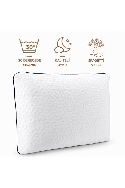 Morvella Luna Serisi Spagetti Visco Ortopedik Lacivert Biyeli Yastık 60x40 cm...