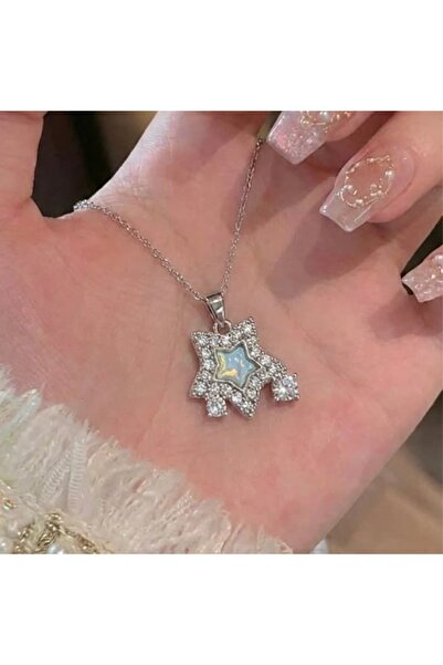 Heda Jewelry قلادة النجمة الزرقاء - قلادة أنيقة بحجر الأوبال الأزرق