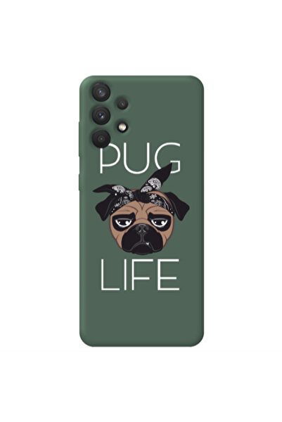 Other Samsung A32 4G Pug Life Dark Green Colored Silicone TPU Θήκη