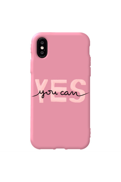 Other Apple iPhone Xs Yes you cam Pink Colored Silicone TPU Θήκη