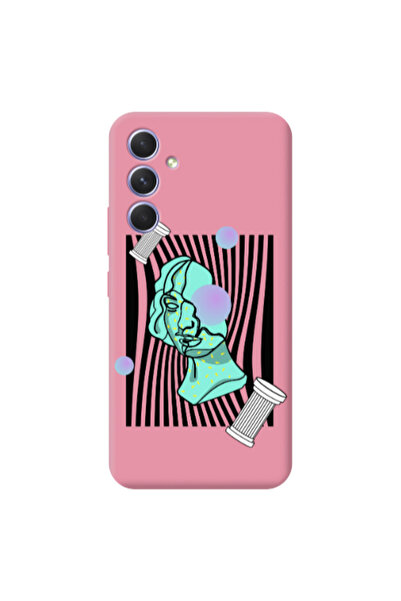 Other Samsung A54 Columns Pink Colored Silicone TPU Θήκη