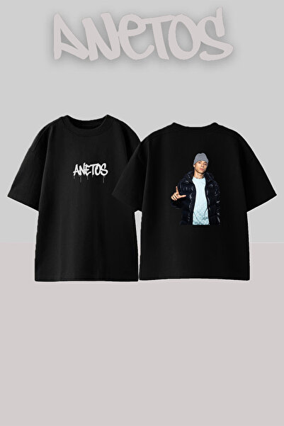 Anetos Central Cee_19 dizajn, štampana unisex majica prevelikog kroja, crna