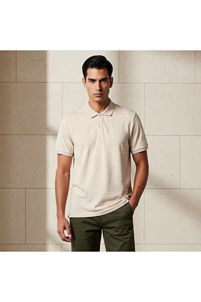 FAV Men Short Sleeves Textured Polo T-shirt