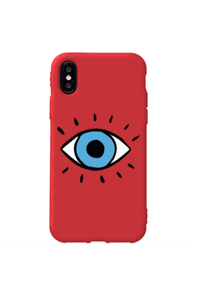 Other Apple iPhone Xs Shining Eye Red Colored Silicone TPU Θήκη