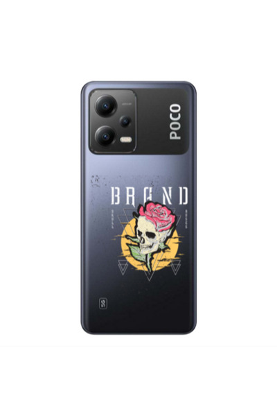 Other Xiaomi Poco X5 Skull Roses Transparent Silicone TPU Θήκη