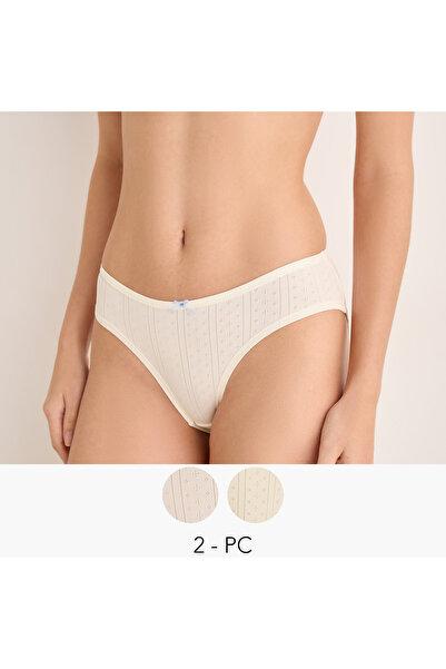 FAV Set of 2 - High Leg Briefs with Bow Accent