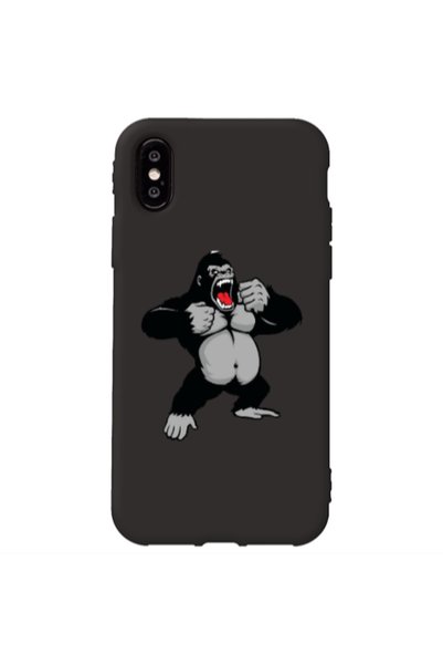 Other Apple iPhone Xs Max Angry Gorilla2 Black Colored Silicone TPU Θήκη
