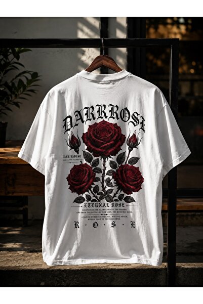 MONTREE Men's Oversize Rose Printed 100% Cotton T-Shirt