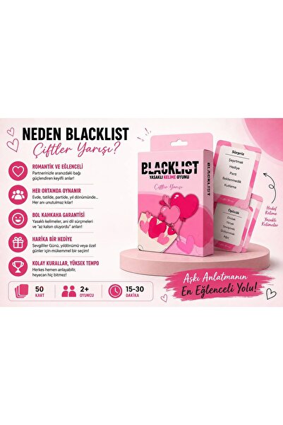 Mink Print Co BLACKLIST Çiftler Yarışı Yasaklı Kelime Oyunu 50 Kart – Çiftler...