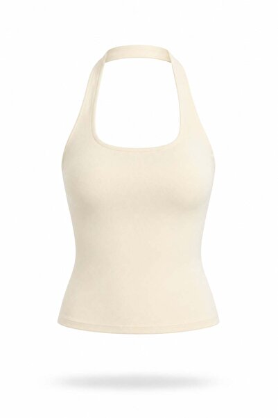 5in1Canpolat Κίτρινο Αθλητικό Τοπ με Λαιμόκοψη και Ενσωματωμένη Ενίσχυση 17728