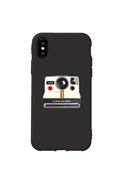 Other Apple iPhone Xs Polaroid land camera Black Colored Silicone TPU Θήκη