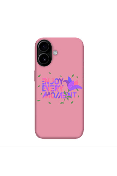 Other Apple Iphone 16 plus Enjoy Every Moment Pink Colored Silicone TPU Θήκη