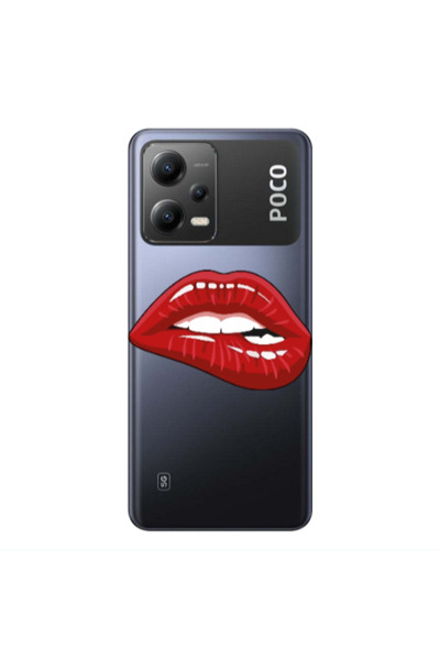 Other Xiaomi Poco X5 Shiny Lips Transparent Silicone TPU Θήκη