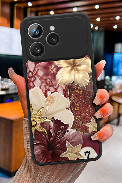 TECNO Spark 40 Uyumlu Beyaz Siyah Puantiye Desenli Parlak Baskılı Kamera Koru...