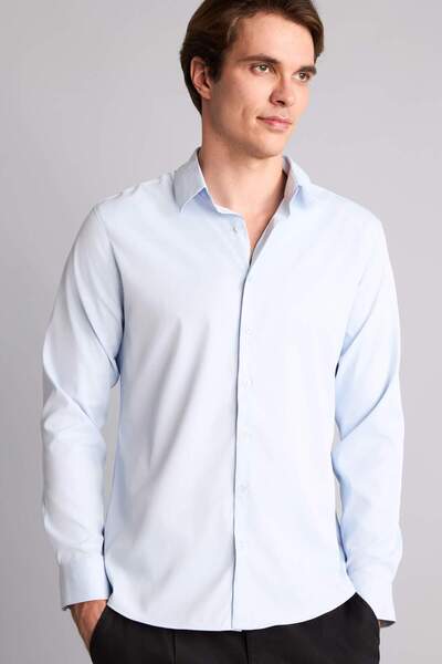 DeFacto Modern Fıt Long Sleeve Ecru Shirt H8114Ax26Sm