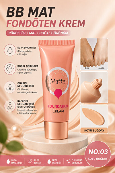 RED TOUCH Bb Matte Foundation - Dark Wheat No:03