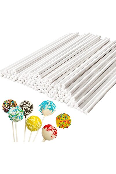 Arabest 100 Pcs White Lollipop Sticks,Durable Paper Treat Sticks,Multi-Functi...