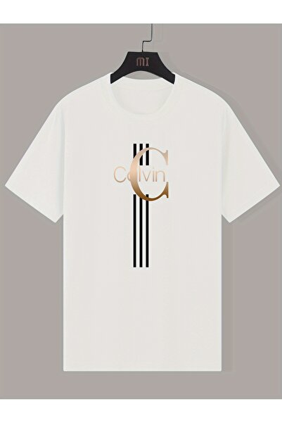 252611 Striping Print T-Shirt Short Sleeve Round Neck Tee with Striped Patter...