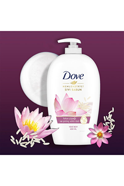 Dove Nemlendirici Sıvı Sabun Lotus Çiçeği Ve Pirinç Sütü Özü 450 ml x3
