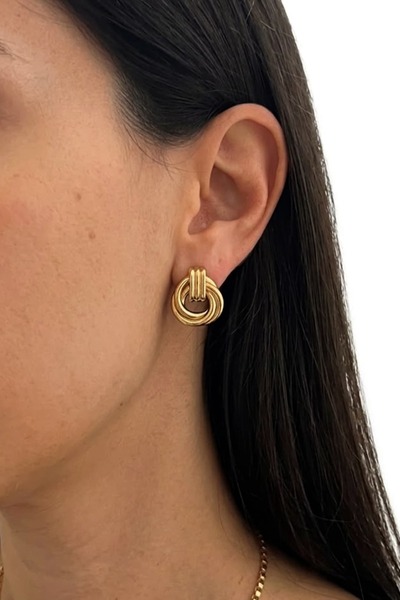 yare jewelry Altın Kaplama Modern Gümüş Küpe