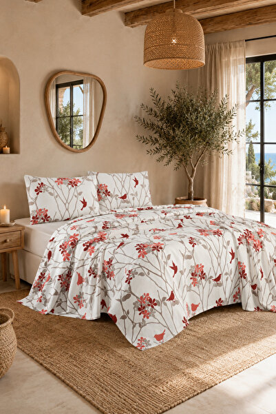 Menderes Home La Notte Pure Romance Double 4-Piece Pique Set 210X230 + 160X20...