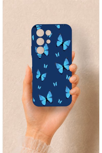 Vip Case Realme C85 5g Compatible Blue Butterfly Pattern Silicone Case