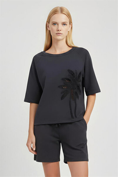 Perspective Anthracite Embroidered Sweatshirt