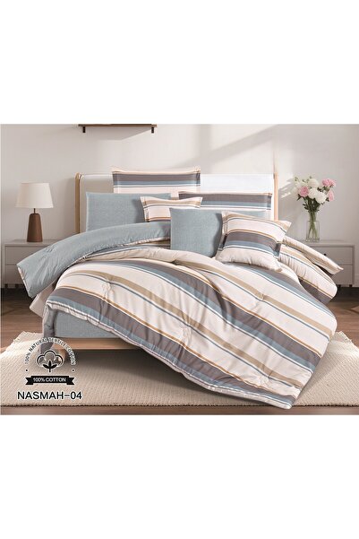 Red Rose Nefren Summer Bedspread Set 100% Cotton Full Filling 8 Pieces Luxury...