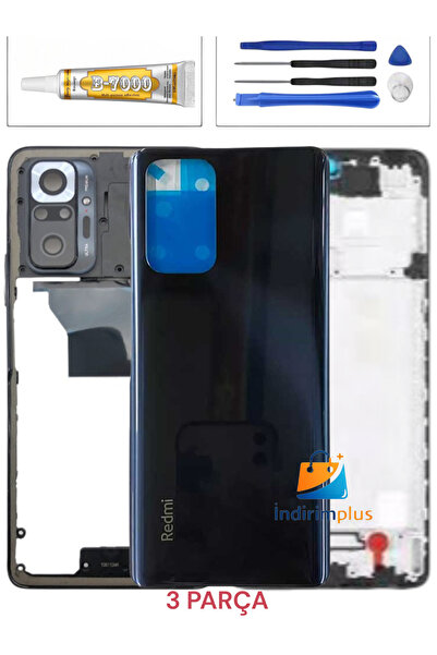 indirimplus Xiaomi Redmi Note 10 Pro 4G Kasa Arka Pil Batarya Kapağı Siyah Re...