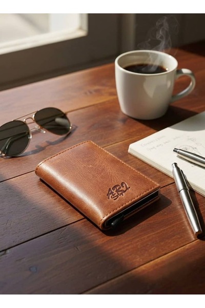 Tomato Bags Men's Genuine Leather Card Holder Wallet with Mechanism