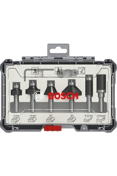 Bosch Freze Seti 6 Parça Karışık 8 mm (Pro) 2607017469