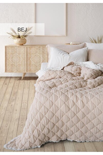 İGİ Atlas Battal Boy Muslin Bedspread & Quilt Set - Beige