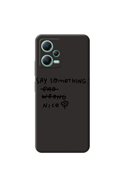 Other Xiaomi Redmi Note 12 Pro 5G Say Something Black Colored Silicone TPU Θήκη
