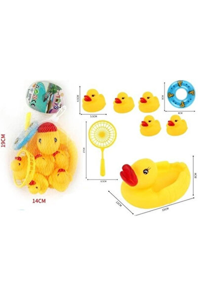 OEM Set jucarii de baie Merkpol, rate din vinil cu plasa si colac, Multicolor